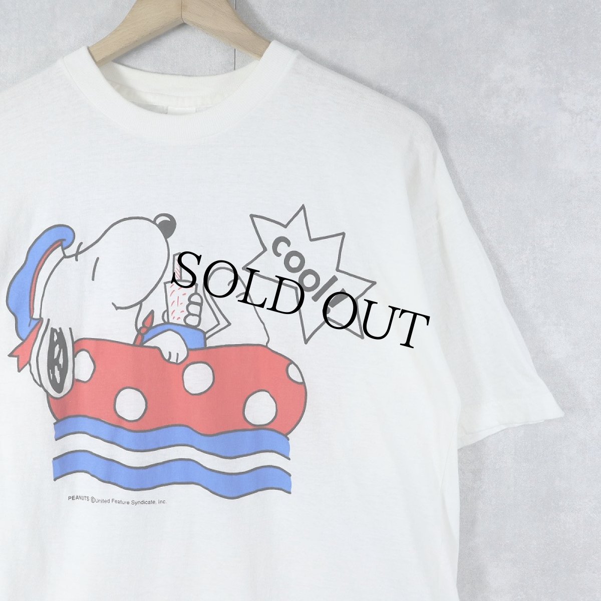画像1: 70's SNOOPY "cool!" キャラクタープリントTシャツ M (1)