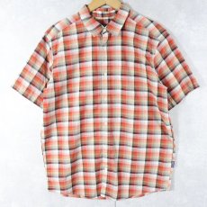 画像1: 2013SS Patagonia "ORGANIC COTTON" チェック柄 コットン×ポリエステル フェズマンシャツ M (1)