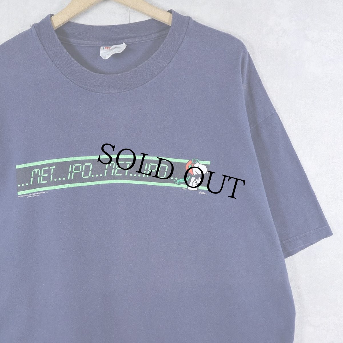 画像1: SNOOPY "MET... IPO..." キャラクタープリントTシャツ NAVY XL (1)