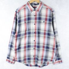 画像1: 2014AW Patagonia "ORGANIC COTTON" オンブレーチェック柄 ピマコットンシャツ M (1)