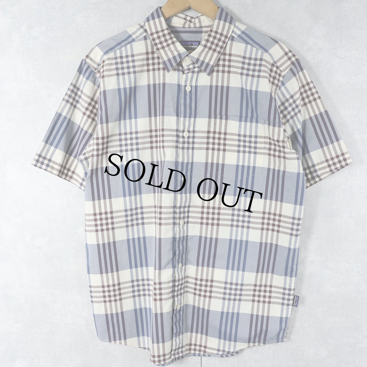 画像1: 2013AW Patagonia "ORGANIC COTTON" チェック柄 コットン×ポリエステル フェズマンシャツ M (1)