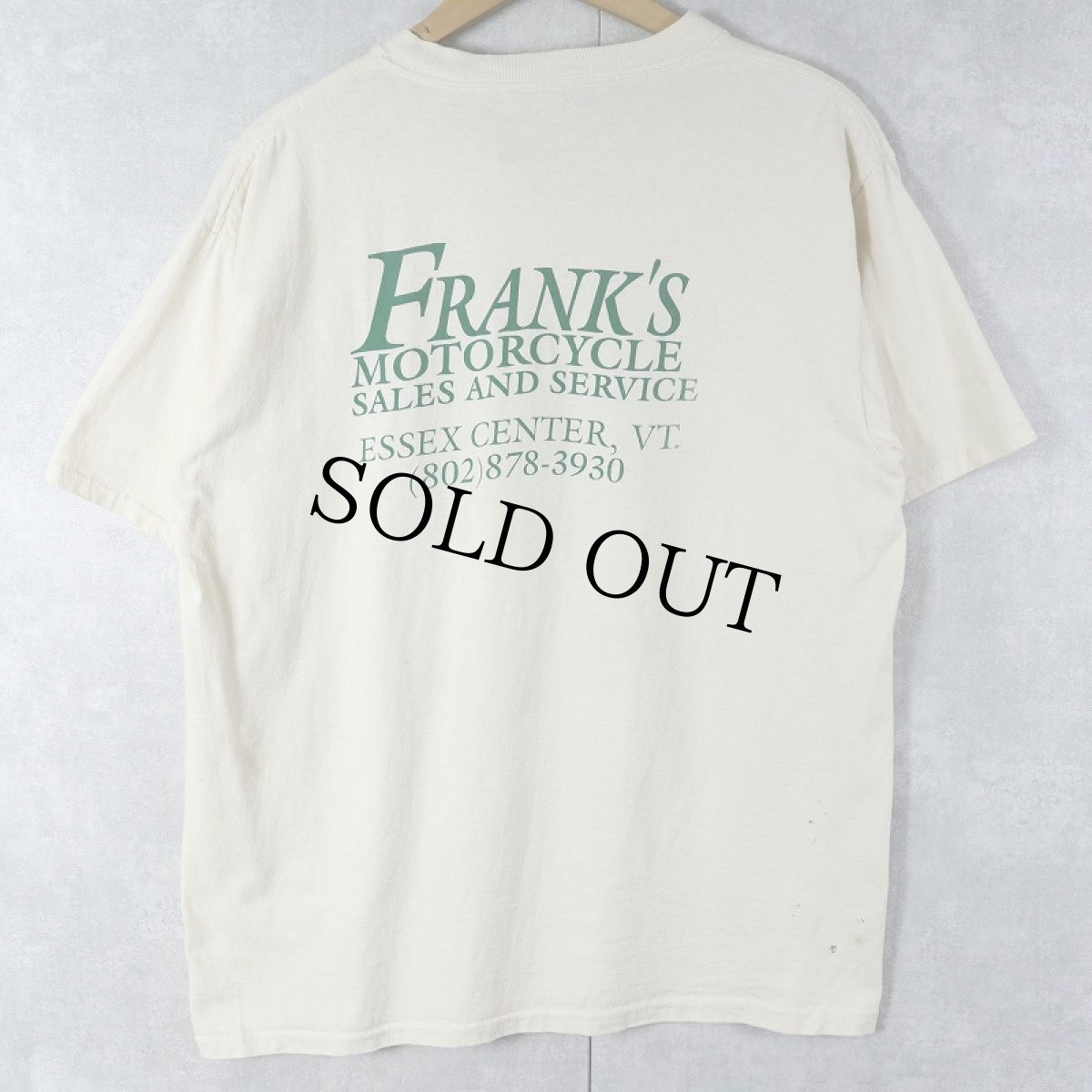 画像2: 90's FRANK'S MOTORCYCLE USA製 "I eat, sleep, ride,talk..." メッセージプリントTシャツ L (2)