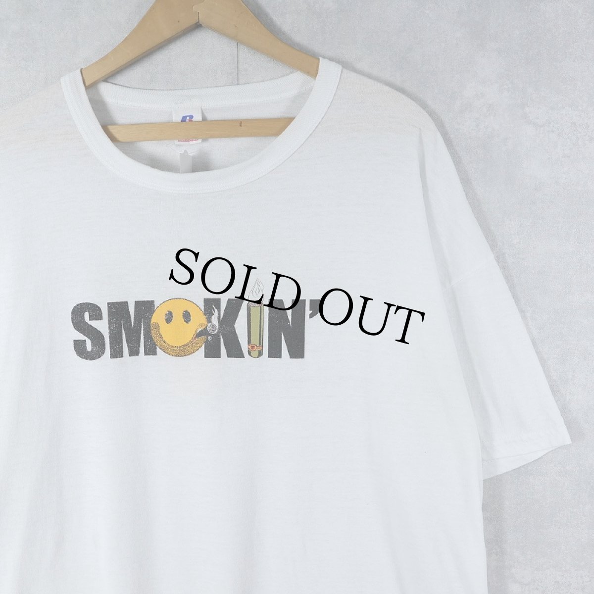画像1: "SMOKIN'" スマイル×タバコプリントTシャツ XL (1)
