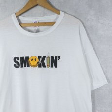 画像1: "SMOKIN'" スマイル×タバコプリントTシャツ XL (1)