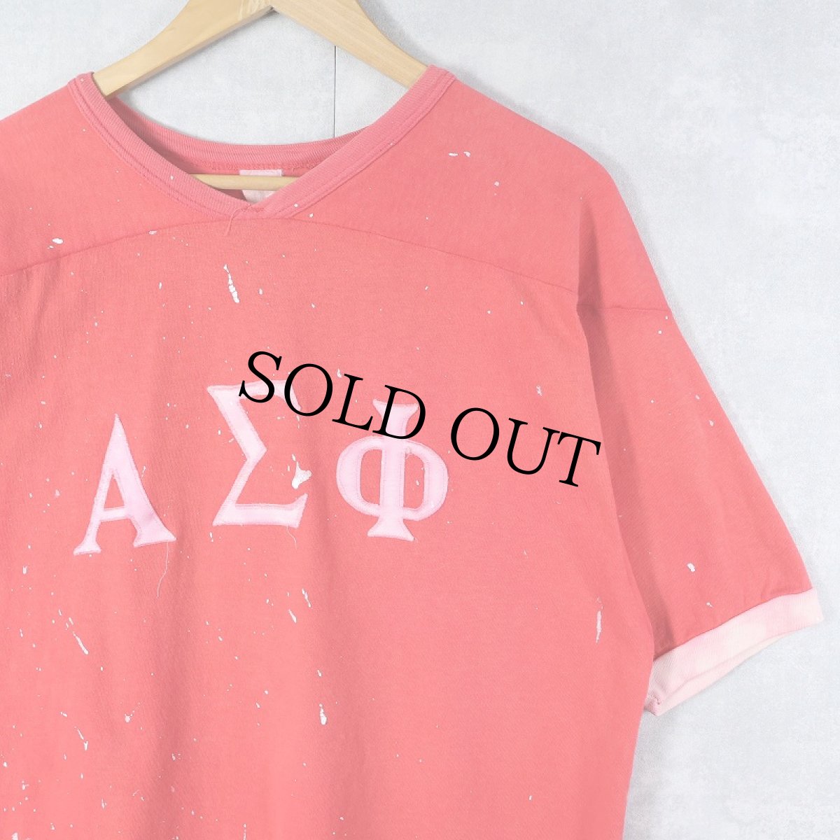 画像1: 70's Southern Athletic "ΑΣΦ" ワッペン付き フットボールTシャツ (1)
