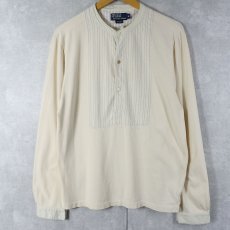 画像1: POLO Ralph Lauren イカ胸デザイン バンドカラー ロンT M (1)
