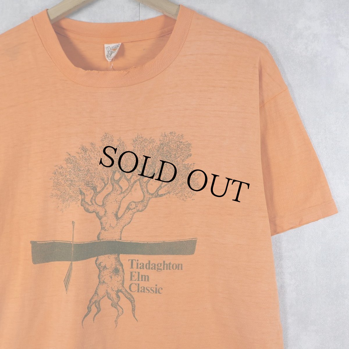 画像1: 70's Hanes USA製 "Tiadaghton Elm Classic" レースイベントプリントTシャツ L (1)