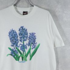 画像1: 90's USA製 ヒヤシンス プリントTシャツ L (1)