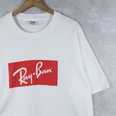 画像1: 90's "Ray-Ban" アイウェアブランド ロゴプリントTシャツ XL (1)