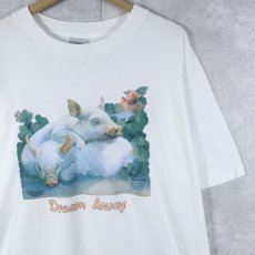 画像1: 90's Laurie Snow Hein USA製 "Dream Away" アートプリントTシャツ XL (1)