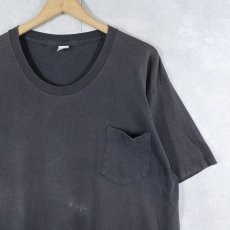 画像1: 80's JOCKEY USA製 無地ポケットTシャツ BLACK XL (1)