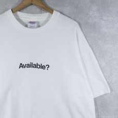 画像1: ORBiT "Available?" IT企業 プリントTシャツ XL (1)