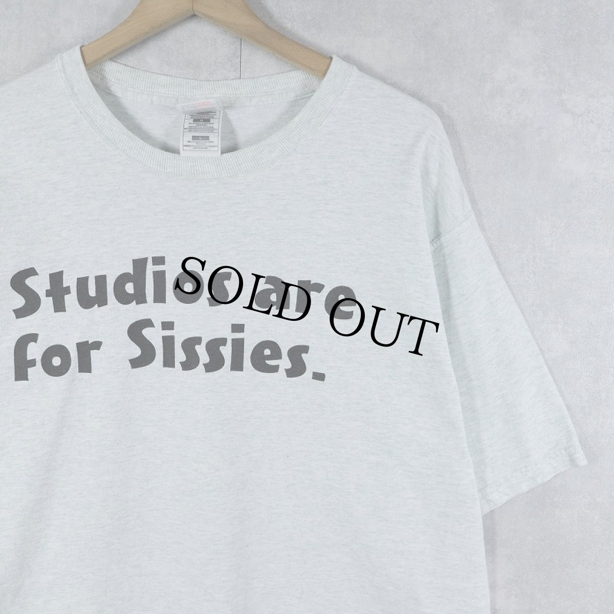 画像1: 90's "Studios are For Sissies." メッセージプリントTシャツ L (1)