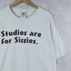 画像1: 90's "Studios are For Sissies." メッセージプリントTシャツ L (1)