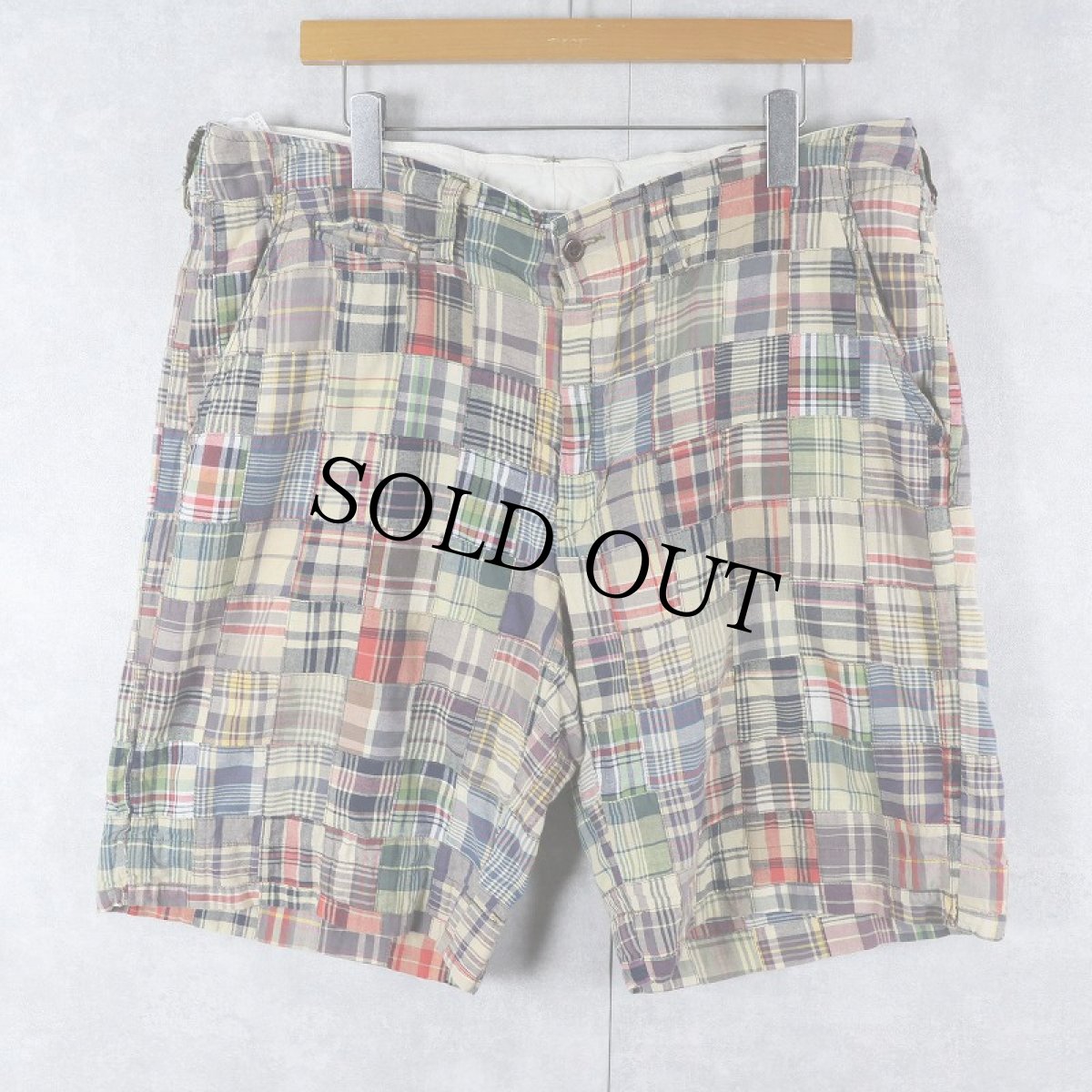 画像1: POLO Ralph Lauren インディアンマドラスチェック柄 コットンショーツ W39 (1)