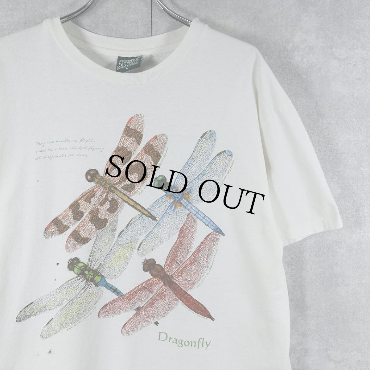 画像1: 90's Liberty Graphics USA製 "Dragonfly" 昆虫プリントTシャツ L (1)