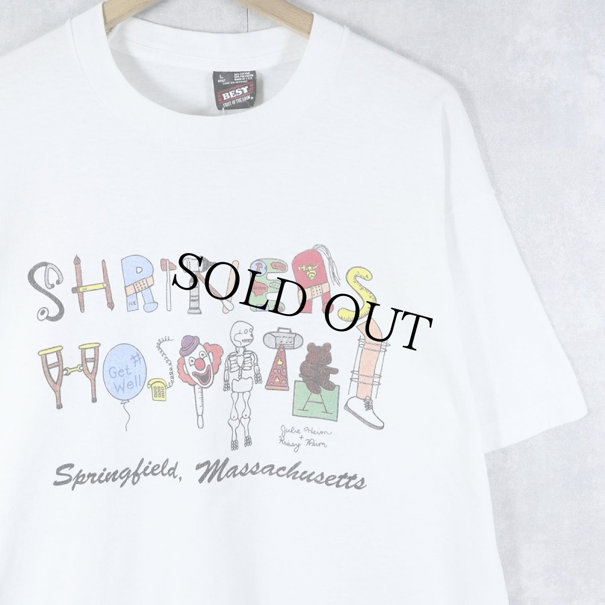 画像1: 90's USA製 "Shriners Hospitals" イラストプリントTシャツ L (1)