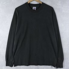 画像1: 90's BVD USA製 無地ロンT BLACK L (1)