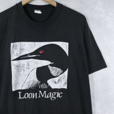 画像1: 80〜90's "Loon Magic" 鳥プリントTシャツ BLACK (1)