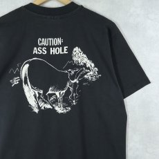 画像2: 80's USA製 The Australian Stock Saddle Co. 乗馬用品店 プリントTシャツ BLACK L (2)