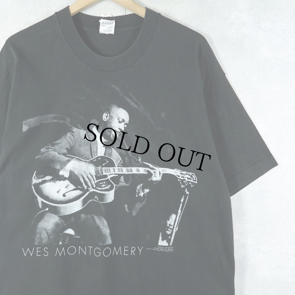 画像1: 90's WES MONTGOMERY USA製 ジャズギタリスト プリントTシャツ BLACK L (1)