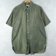 画像1: 〜60's Bloomingdale's マチ付き 3点留め コットンボタンダウンシャツ L (1)