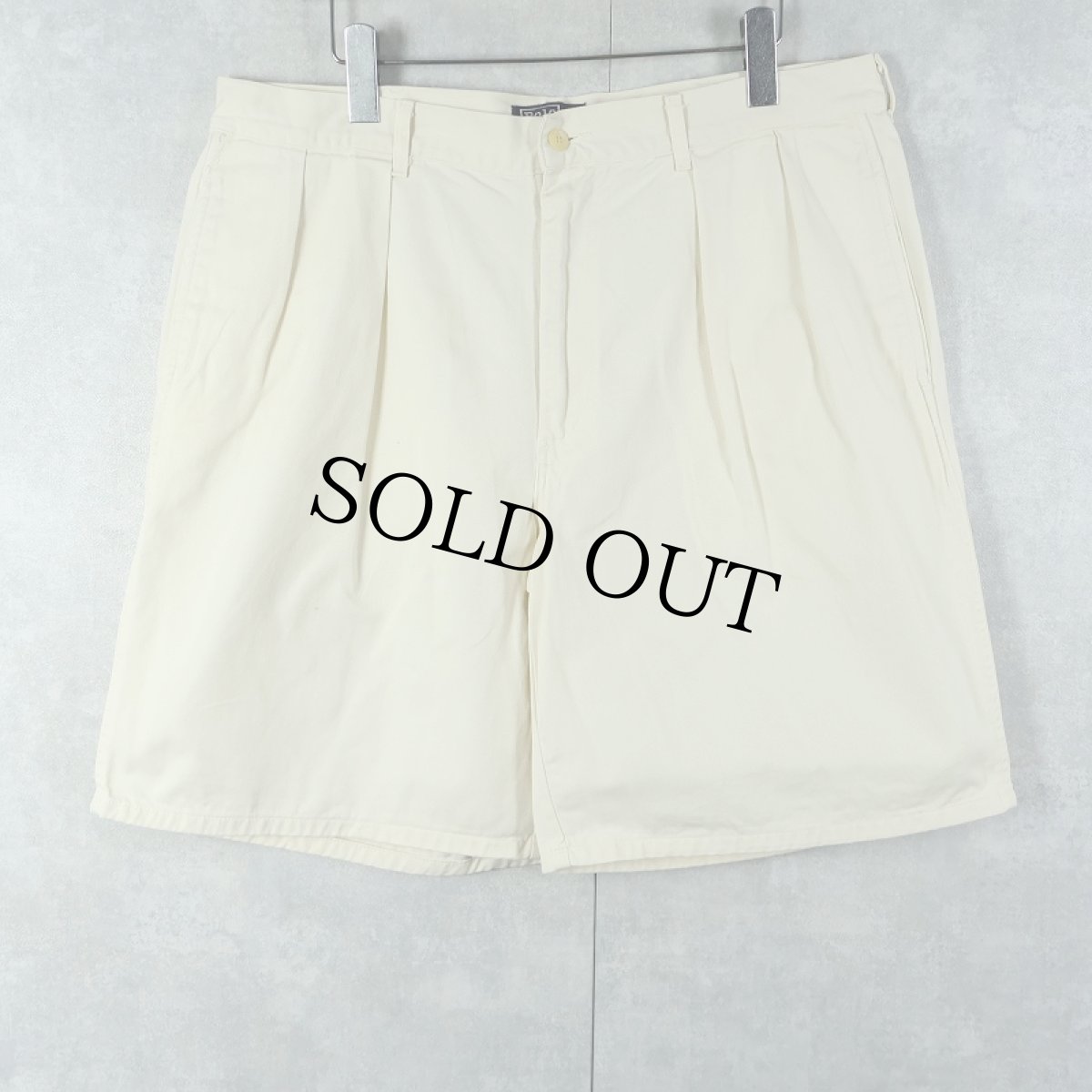 画像1: 90's POLO Ralph Lauren USA製 "POLO CHINO" 2タック チノショーツ W36 (1)