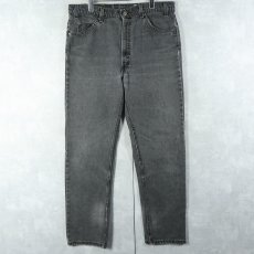 画像1: 90's Levi's 505 USA製 サルファブラック デニムパンツ W35 (1)
