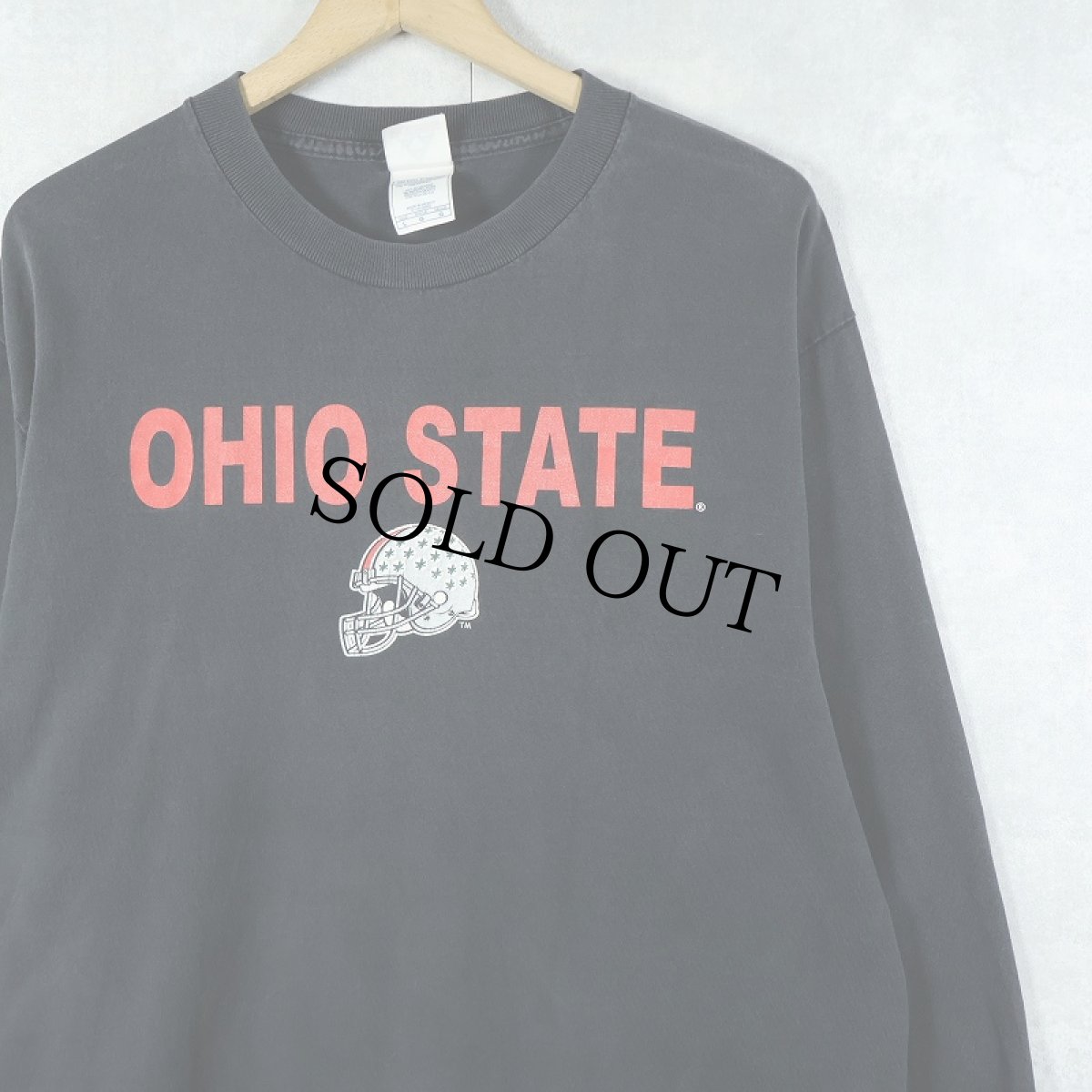 画像1: OHIO STATE GO BUCKS アメリカンフットボールチーム プリントロンT L (1)