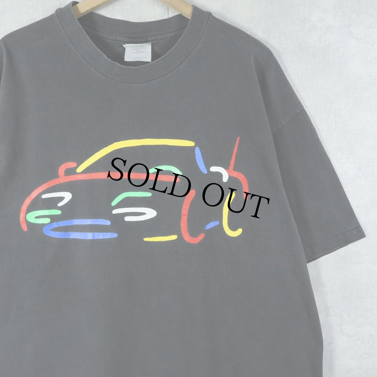 画像1: 90's USA製 車プリントTシャツ BLACK XL (1)