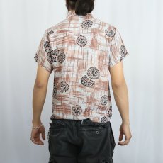 画像3: 60's Rob Roy 総柄 レーヨン混 オープンカラーシャツ SIZE14 (3)