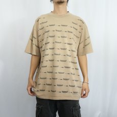 画像2: 90's rel-e-vant products USA製 カヌー柄 マルチプリントTシャツ XL (2)