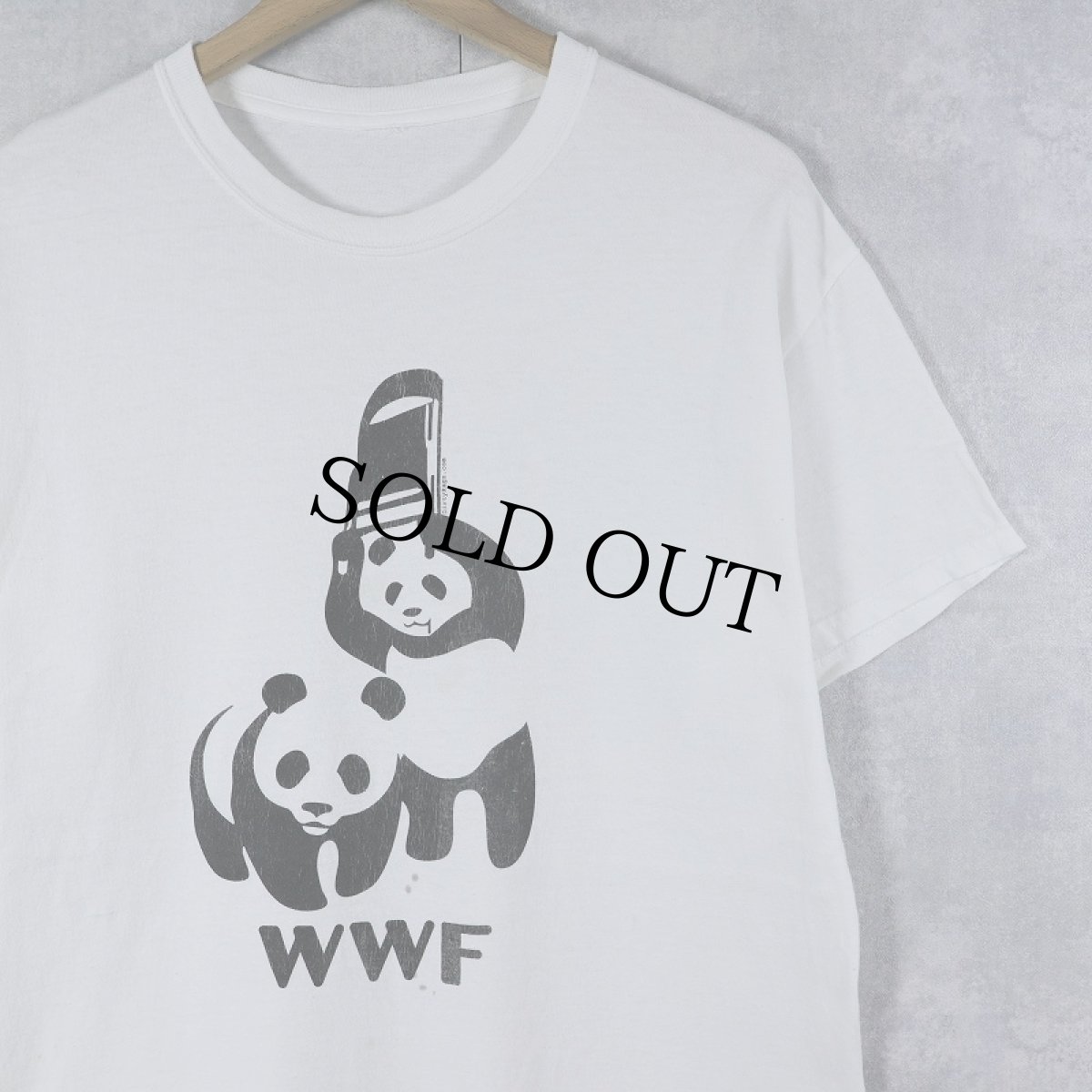 画像1: WWF 環境保全団体 パンダプリントTシャツ (1)