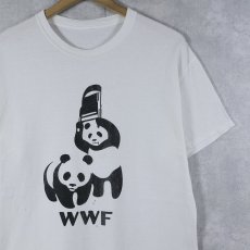 画像1: WWF 環境保全団体 パンダプリントTシャツ (1)