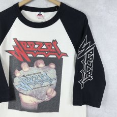 画像1: 2000's WEEZER "Judas Priestフォントパロディ" オルタナティブロックバンド ラグランTシャツ M (1)