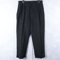 画像1: NAUTICA RIGGER 1タック リネンスラックス BLACK W31 (1)