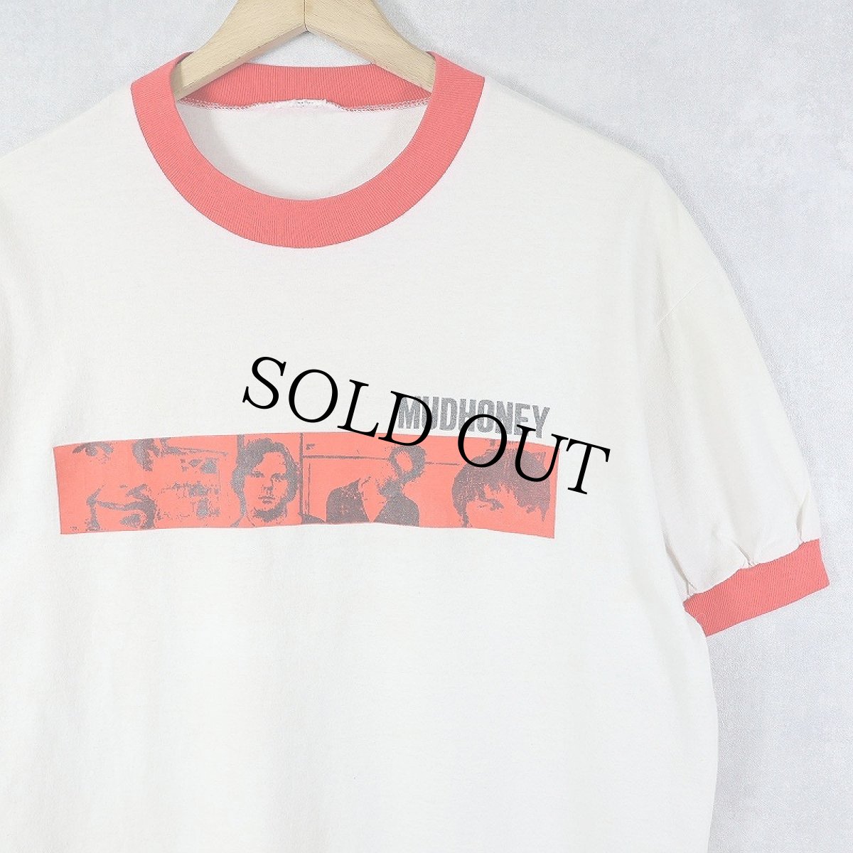 画像1: 90's Mudhoney ロックバンド プリントリンガーTシャツ (1)