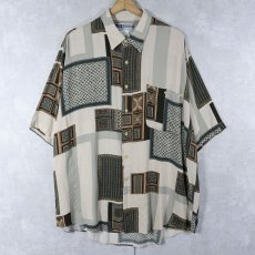 画像1: 90's〜 UNTIED 総柄 レーヨンシャツ XL (1)