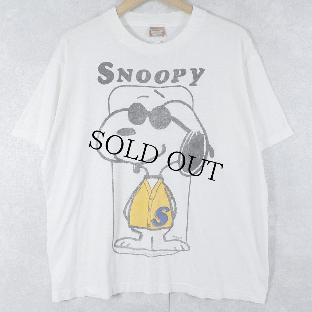 画像1: 80's SNOOPY USA製 キャラクタープリントTシャツ XL (1)