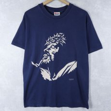 画像1: 90's "MARCH FOR JESUS" ジーザスプリントTシャツ NAVY M (1)