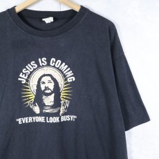 画像1: 80〜90's "EVERYONE LOOK BUSY!" ジーザスプリントTシャツ BLACK (1)