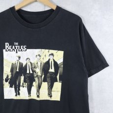 画像1: THE BEATLES ロックバンドプリントTシャツ BLACK (1)