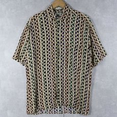 画像1: 80〜90's NATURAL ISSUE KOREA製 総柄 レーヨンシャツ S (1)