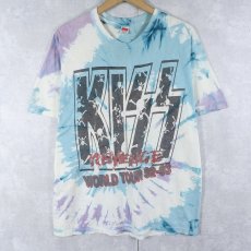 画像1: 90's KISS USA製 "REVENGE" タイダイ ヘヴィメタルバンドツアーTシャツ XL (1)
