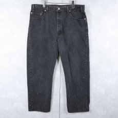 画像1: 2000's Levi's 505 REGULAR FIT STRAIGHT LEG USA製 "サルファブラック" ブラックデニムパンツ W39 (1)
