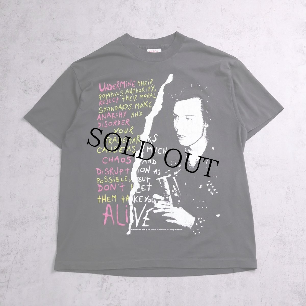 画像1: 80's Sex Pistols USA製 "Sid Vicious" パンクロックバンド プリントTシャツ BLACK XL (1)