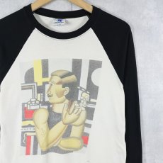 画像1: 90's Fernand Leger USA製 アートラグランプリントTシャツ S (1)