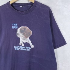 画像1: THE DOG Artlist Collection "Cant's Hear you... Dont's Want To" 犬プリントTシャツ NAVY  (1)