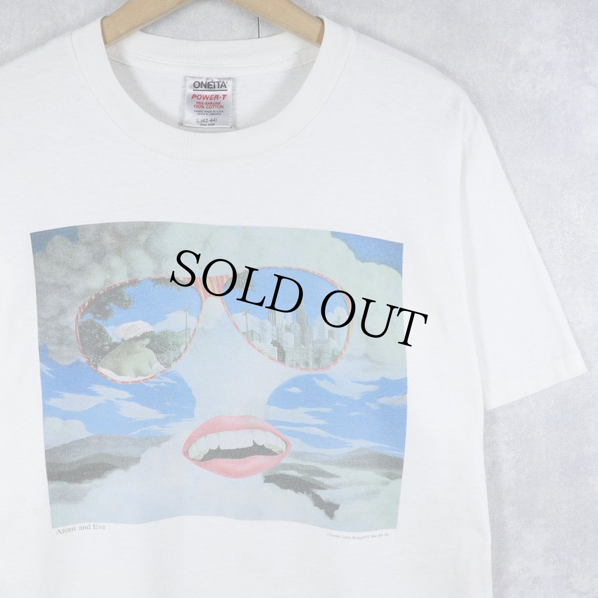 画像1: 90's Charles Lynn Bragg "Atom and Eve" アートプリントTシャツ L (1)