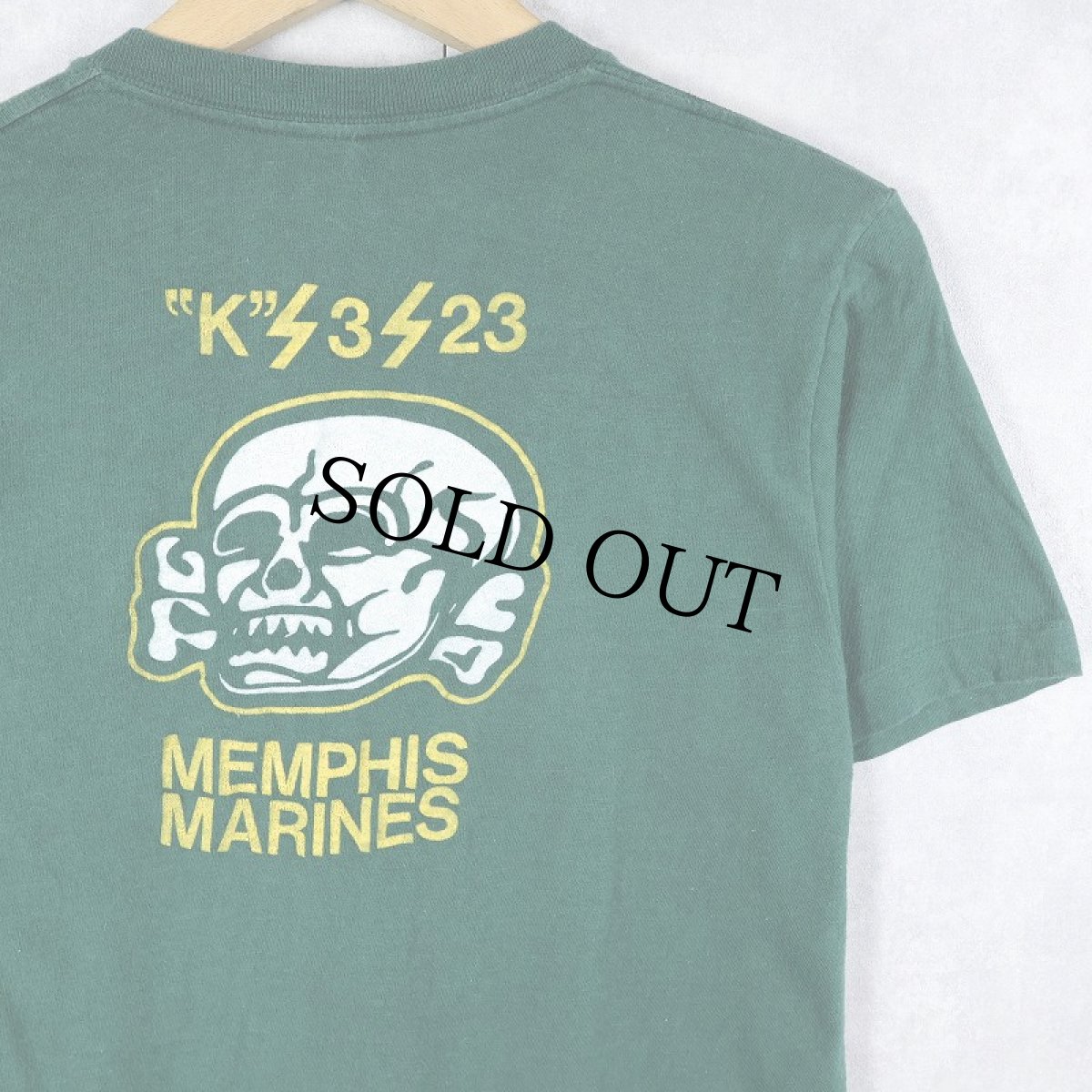画像1: 〜70's MEMPHIS MARINES "K/3/23" スカル イラストTシャツ M (1)